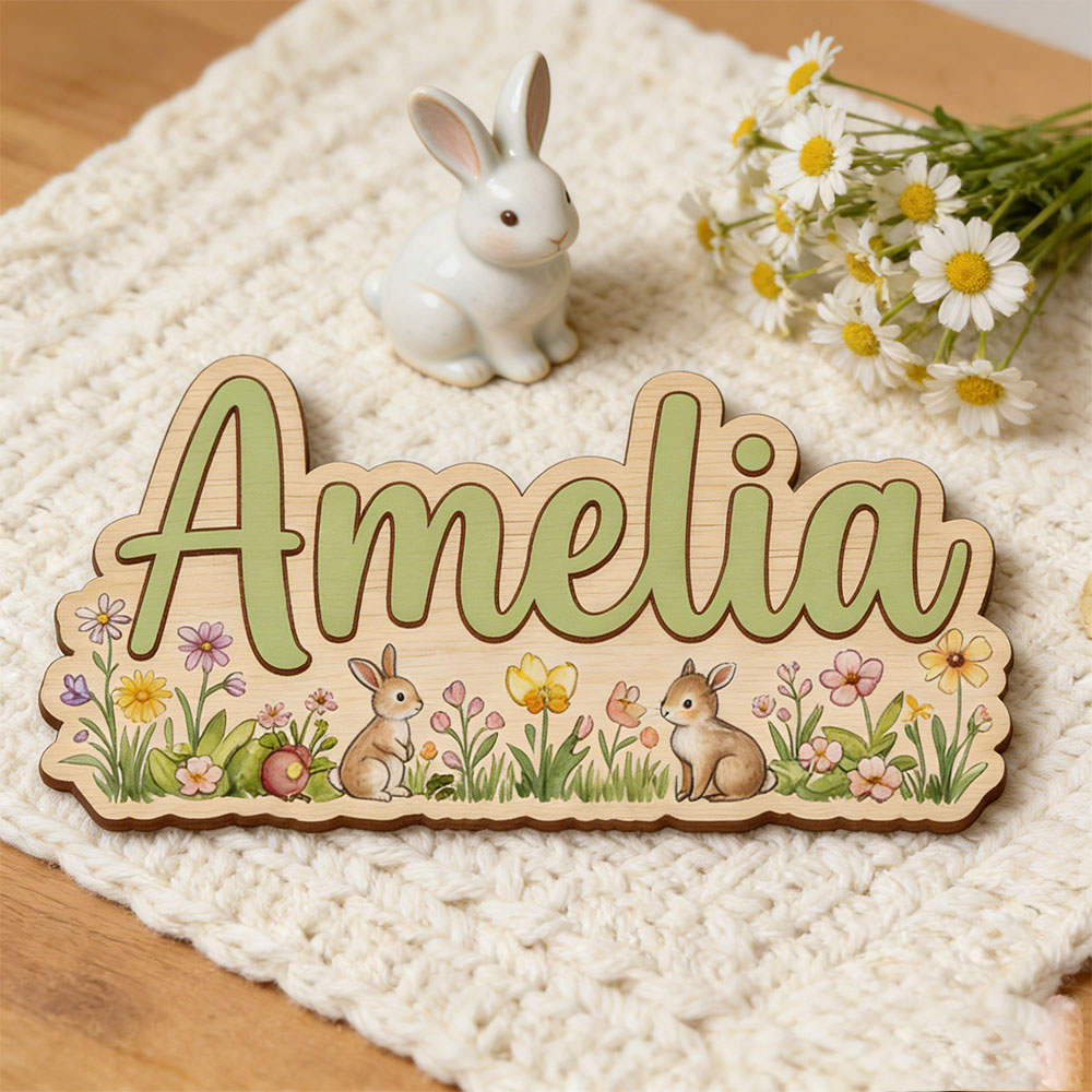 Personalized  'Two Bunnies Wil - Nursery 评论和价格