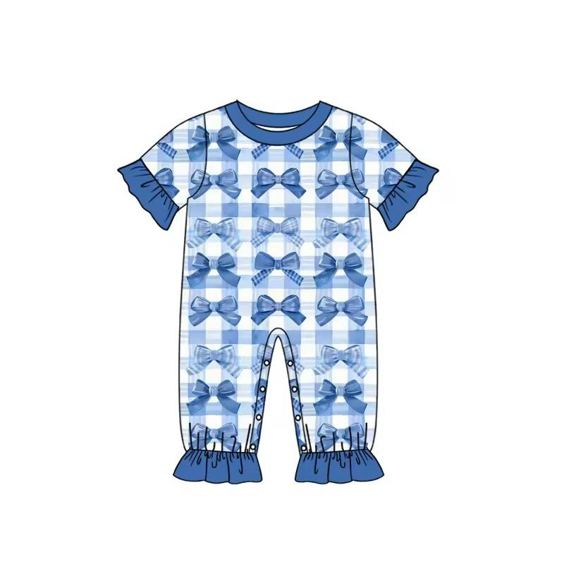 New Born Baby Girl Bow Pattern - Cotton Baby Onesies Zipper 评论和价格
