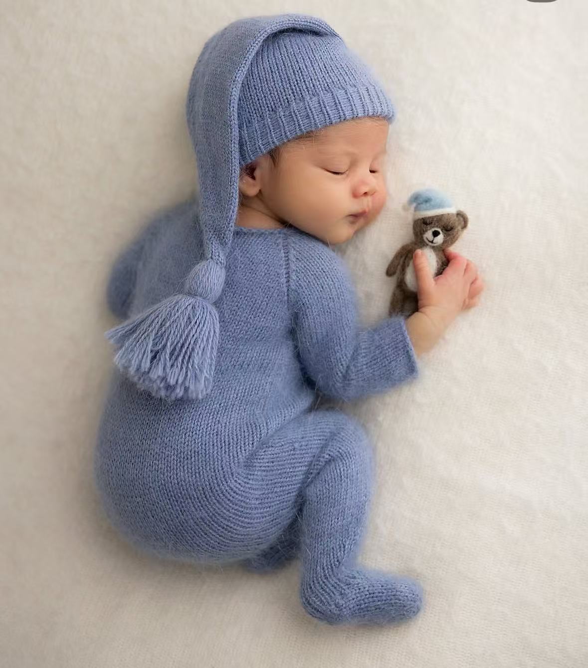 Newborn Baby Knitted Romper an - Infant Photography Props Outfit 评论和价格